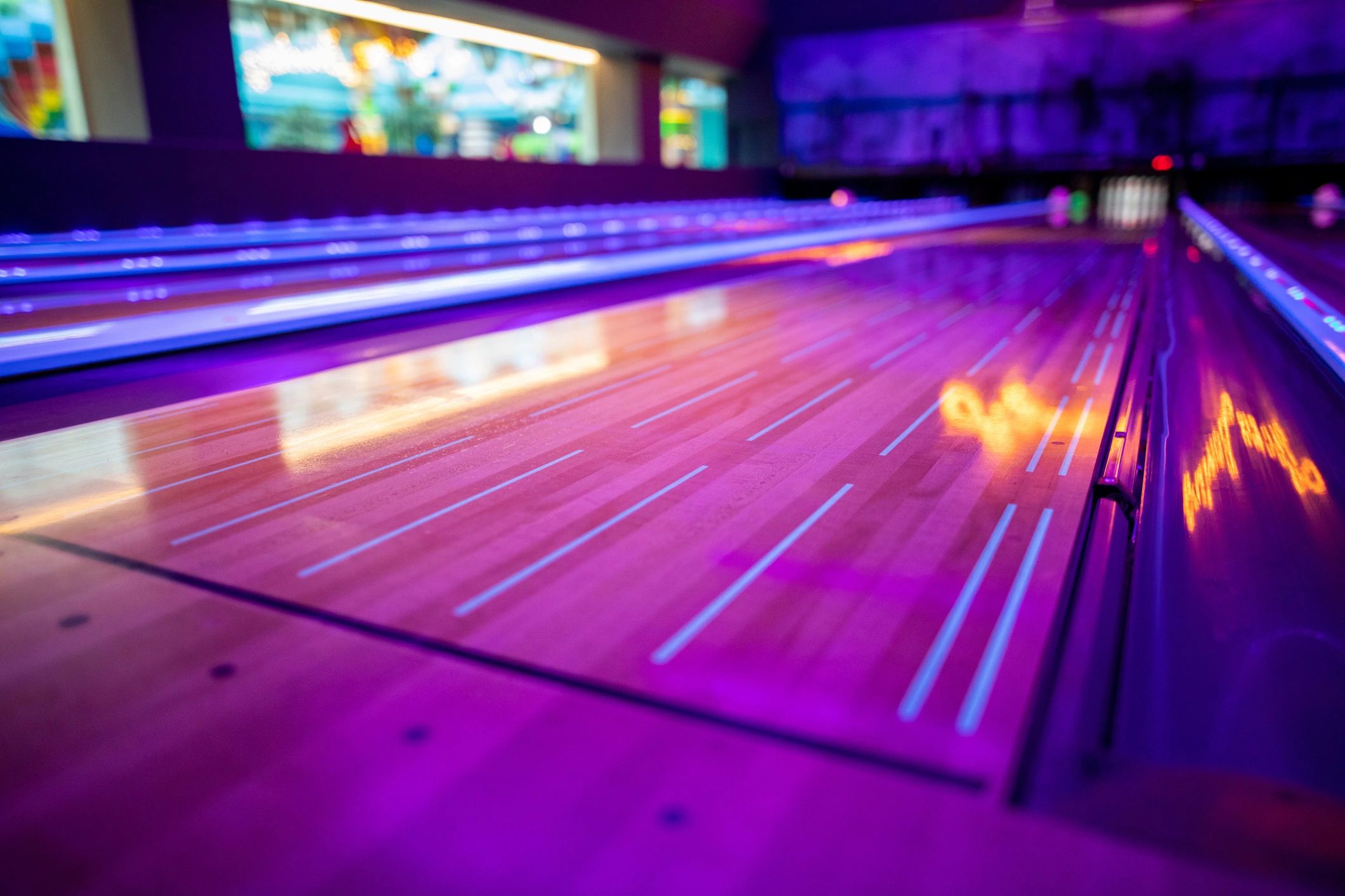 Bowling lanes at a bowling club